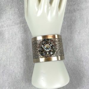 Cuff Bracelet with Swarovski Crystals